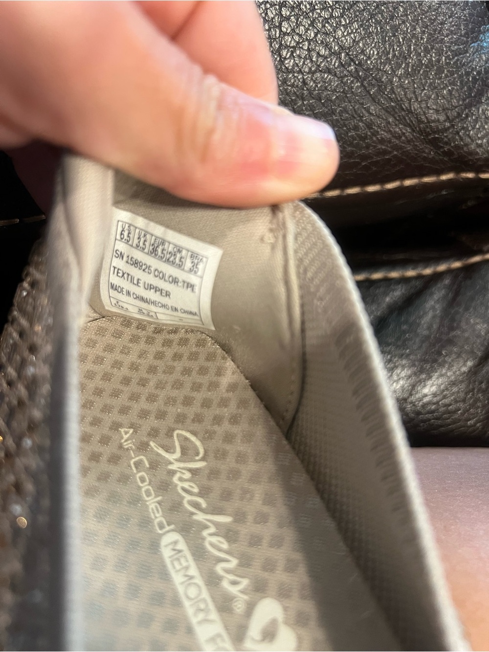 Skechers Glittery Rhinestone Slip-On Flats in Silver - Picture 4 of 4